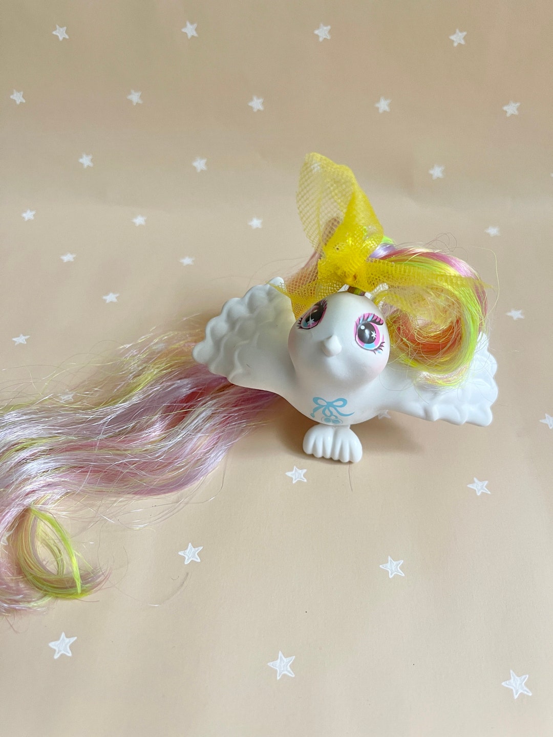 Vintage Hasbro Fairy Tails Bird 1980s MLP Tutu Tails White