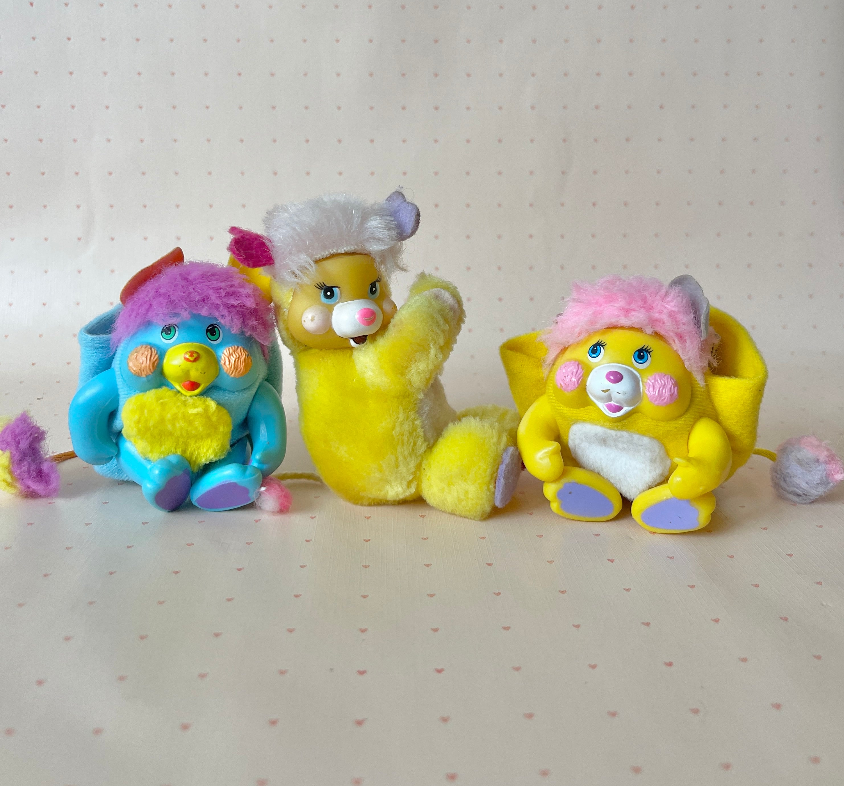 Pocket Popples Complete Set of 10 Mini Plush Small Stuffed Animals 1985 80s  Kids Toys Collectible