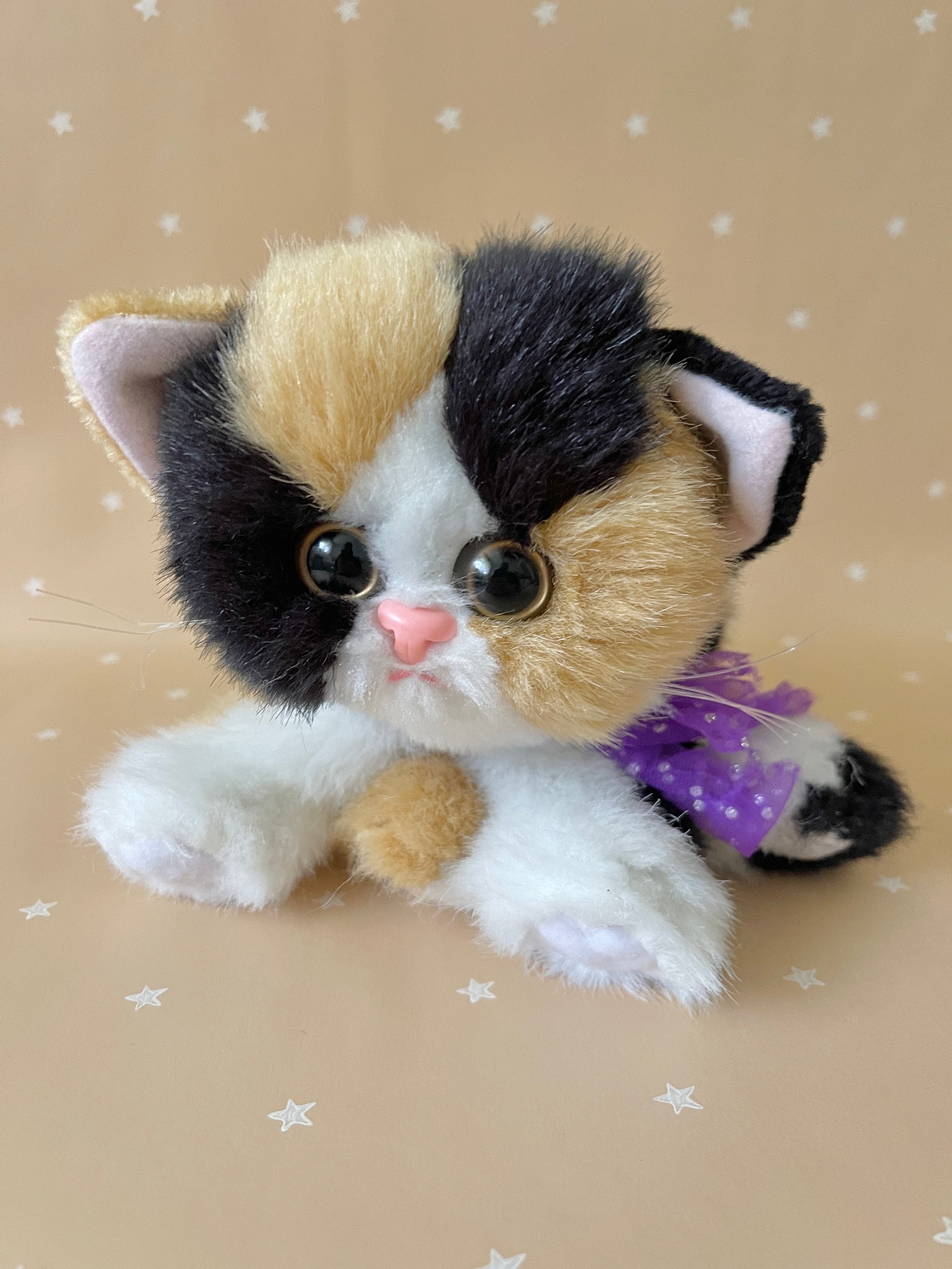 Vintage Kitty Kitty Kittens Calico Tyco Rattle Cat Plush 1990s Dsi