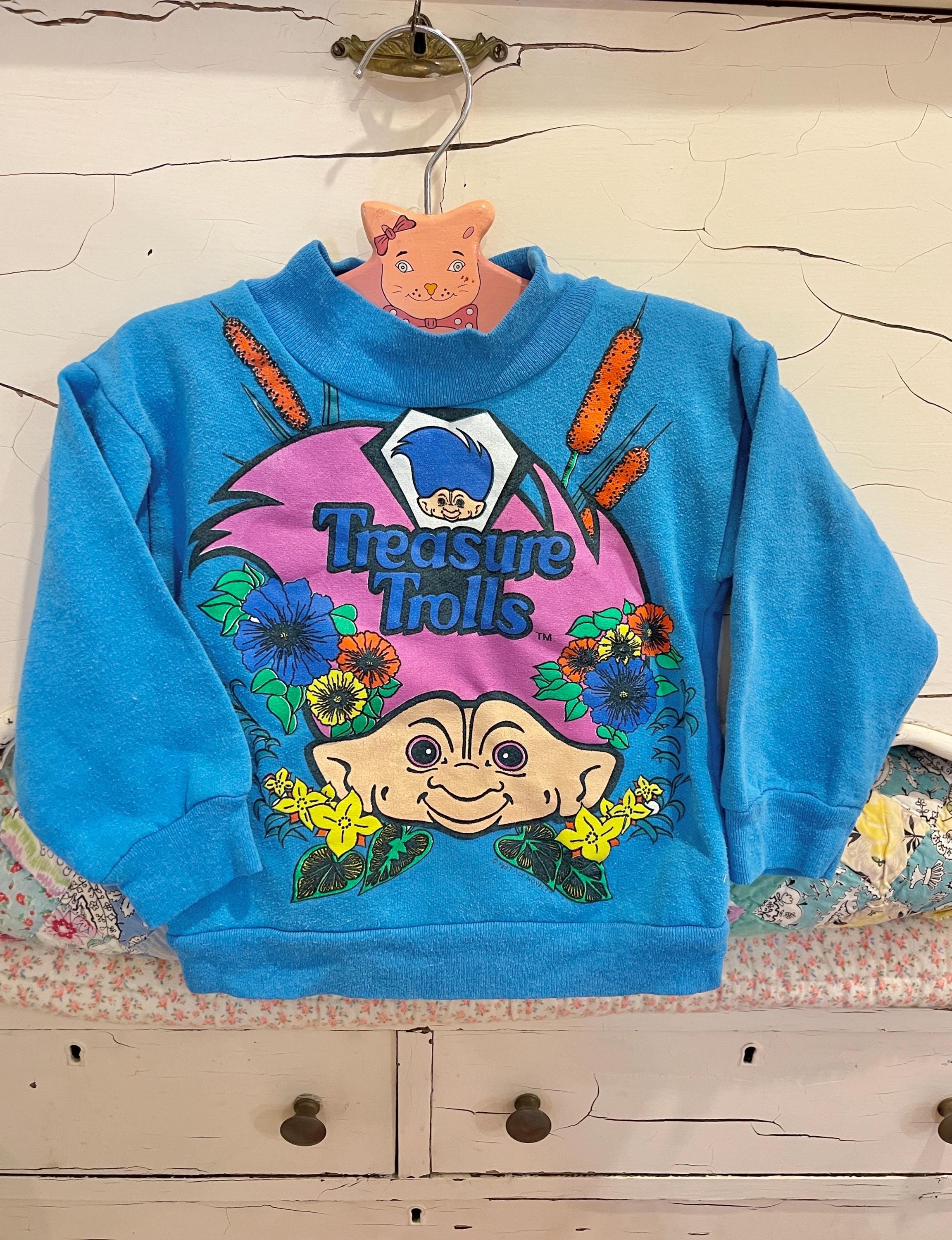 Vintage Treasure Trolls Sweater Blue 1980s 4T - Etsy