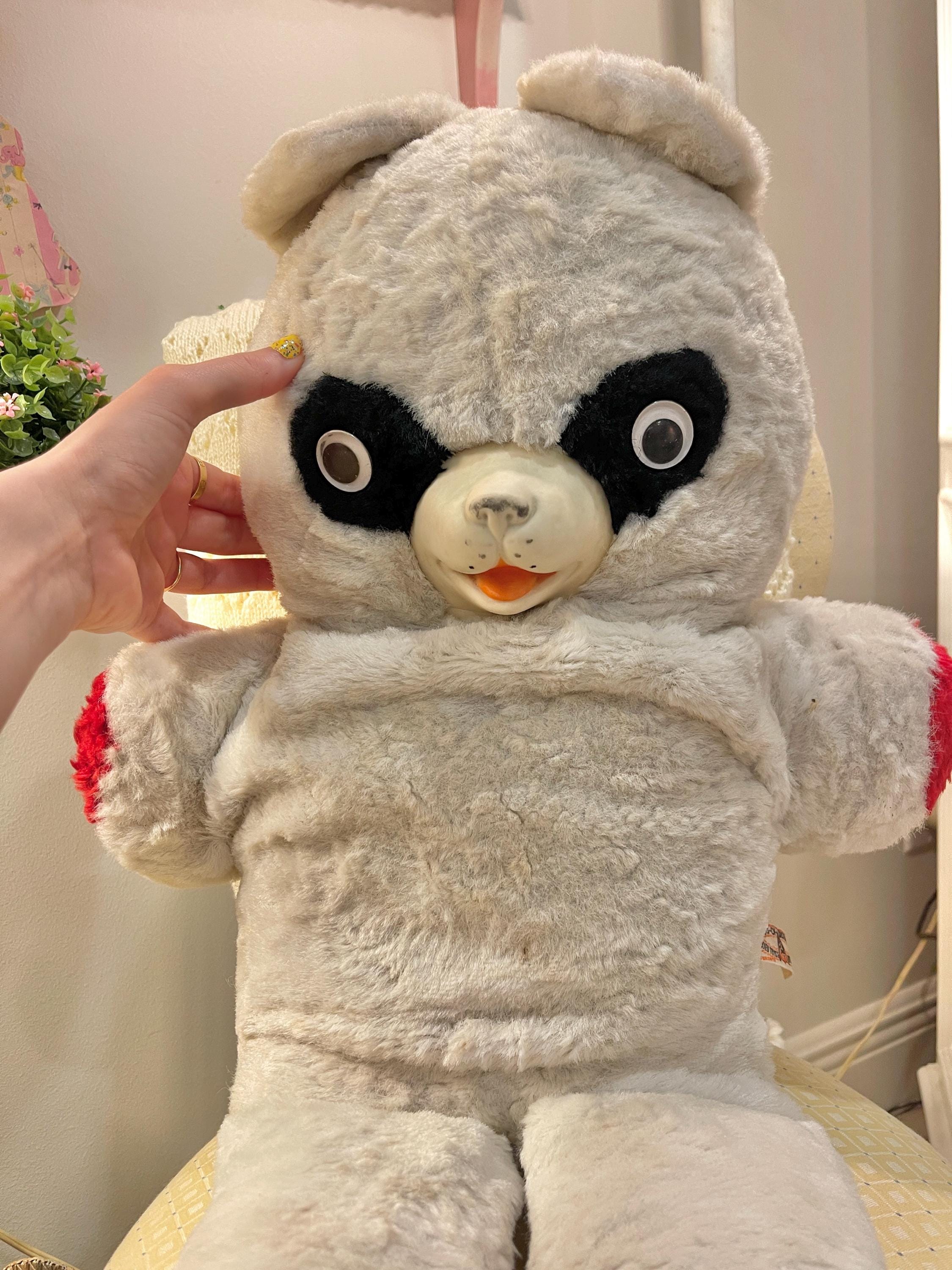 Vintage Rubber Snout Plush Panda Bear Plush Large 1960s Googly