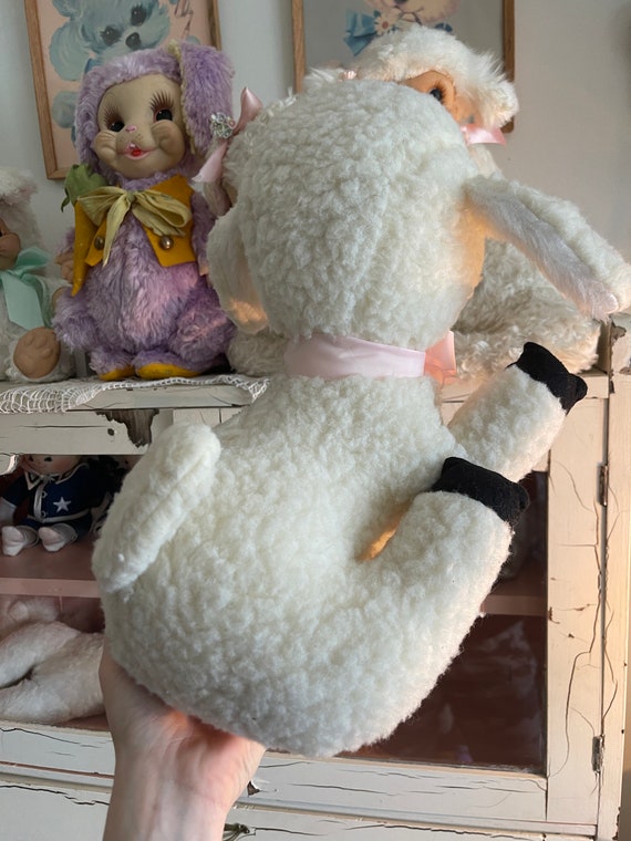 Vintage Large Plush Lamb Kitschy 1970s - Etsy