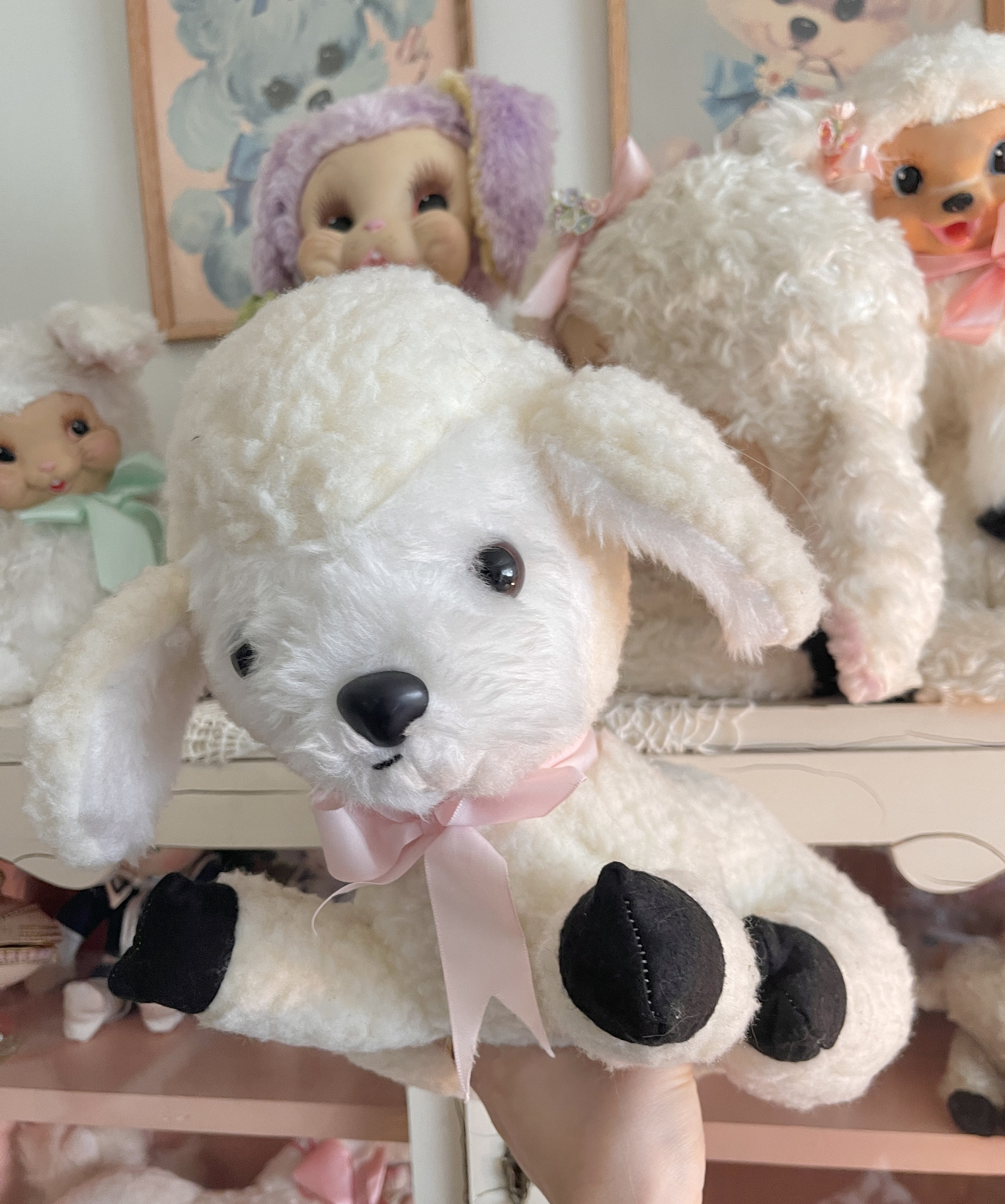 Vintage Large Plush Lamb Kitschy 1970s - Etsy