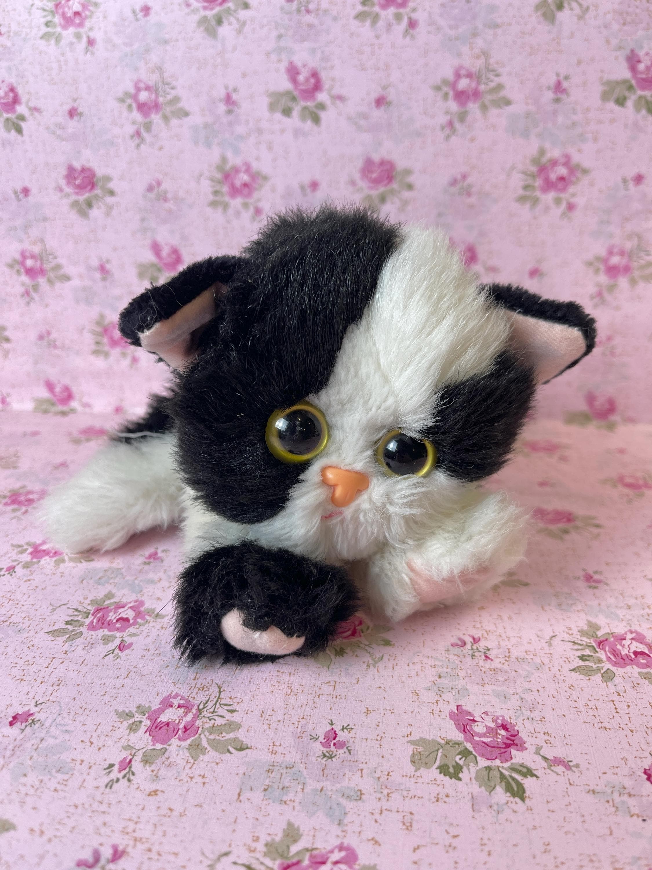 Vintage Black and White Kitty Kitty Kittens Plush Tyco 1990s