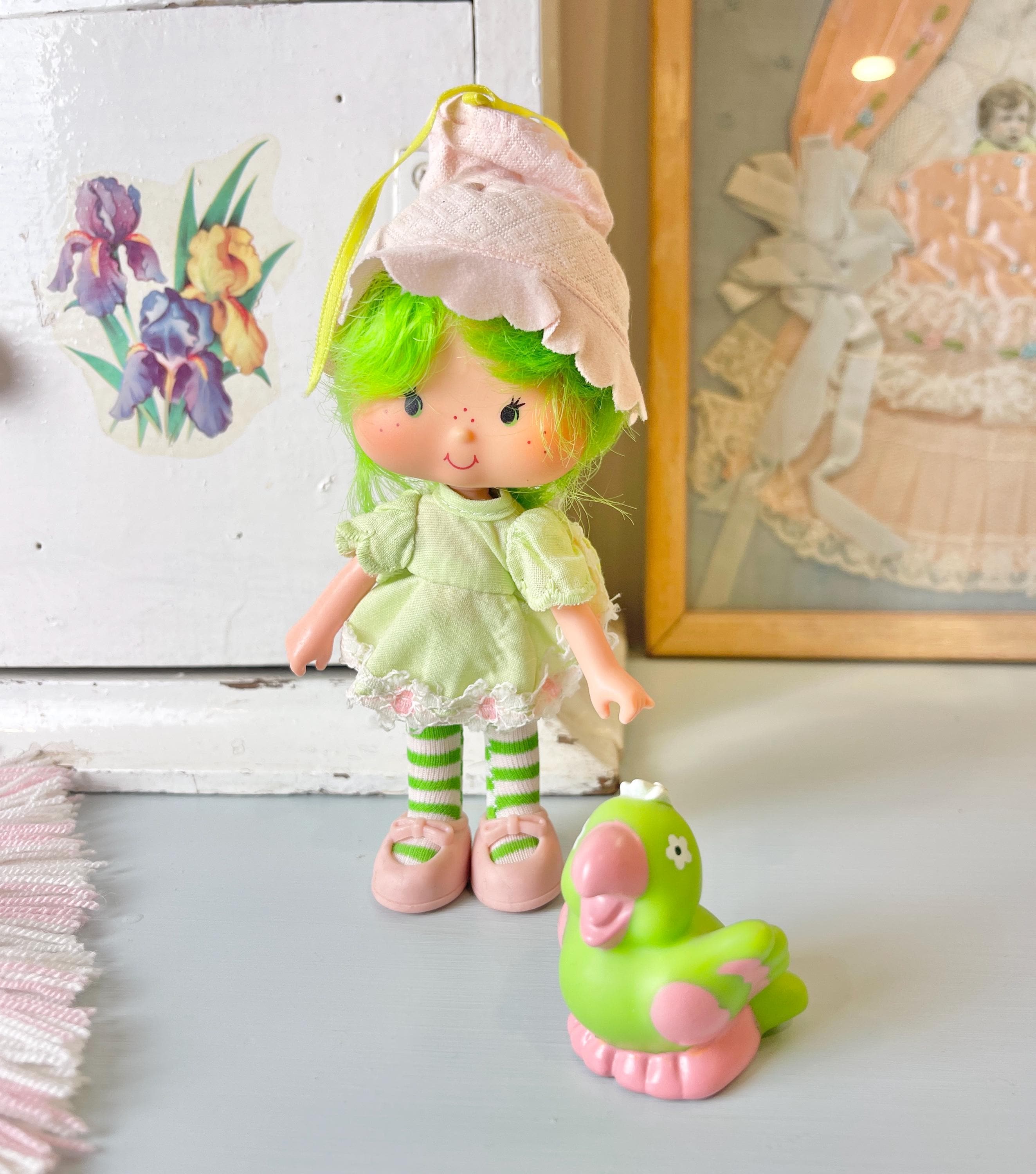 Vintage Strawberry Shortcake Lime Chiffon and Parfait Parrot 1980s