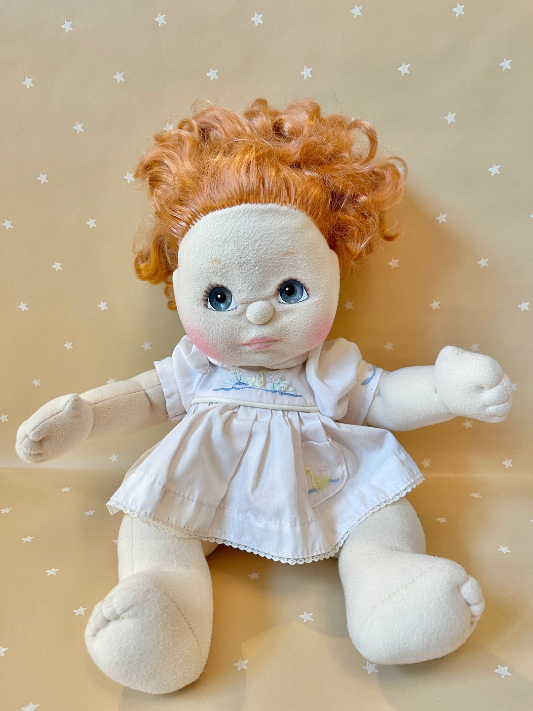 Vintage Mattel My Child Doll Red Hair Canada 1980s Plush Pink Dress TLC baby-and-doll-free-stock-photo-public-domain-pictures