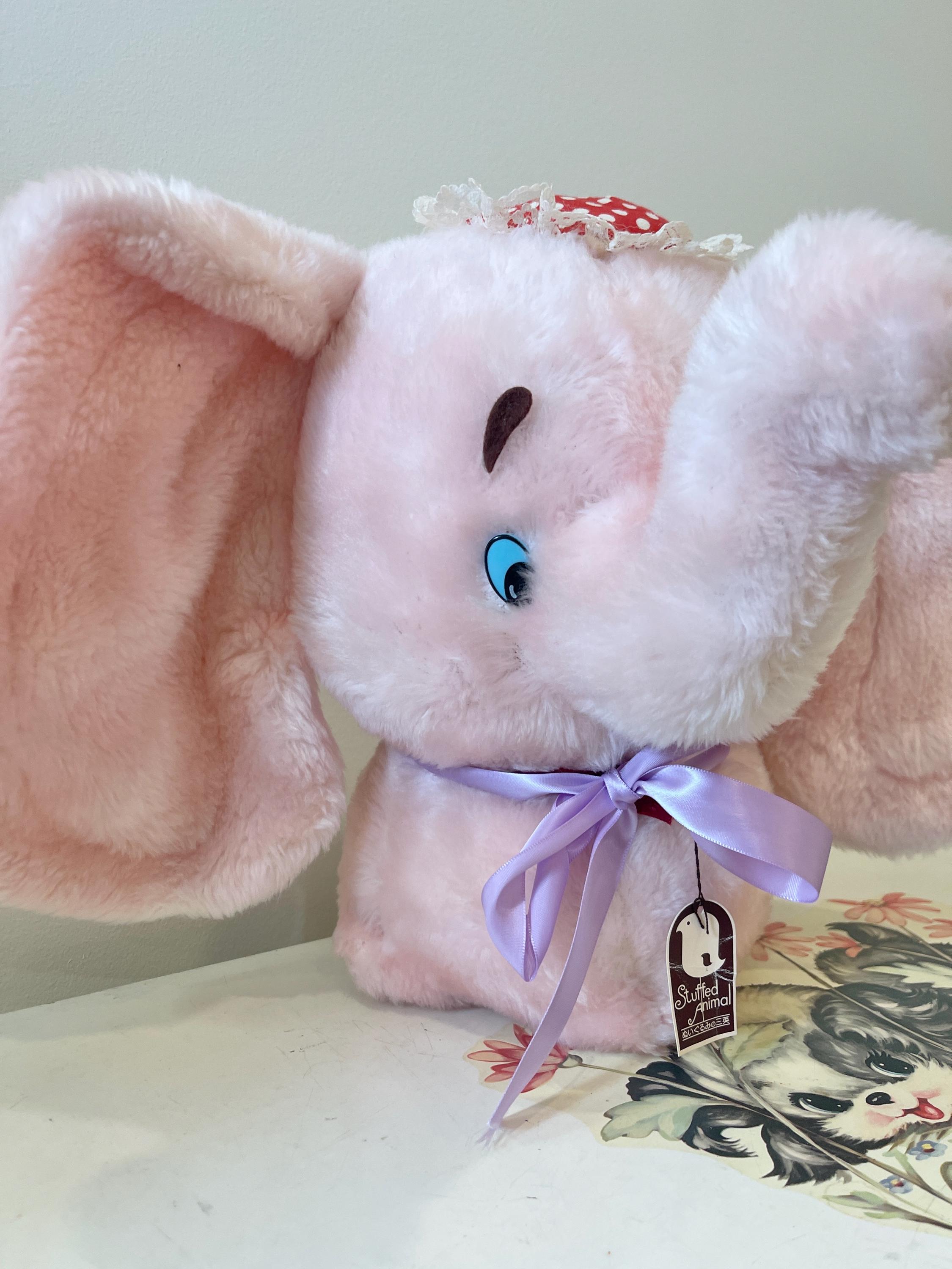 Vintage Large Rattle Nose Elephant Plush W Tags 1960s Kitschy