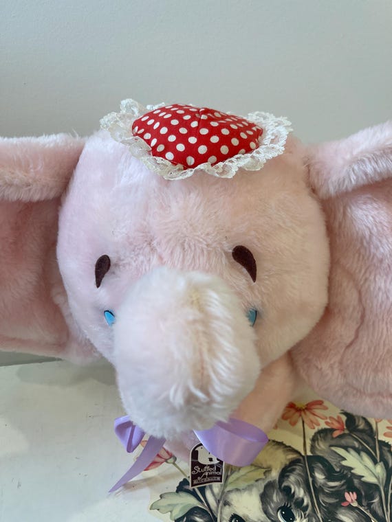 Vintage Large Rattle Nose Elephant Plush W Tags 1960s Kitschy