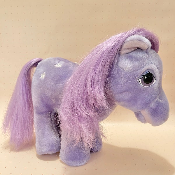 Vintage My Little Pony Plush Blossom 1980s Hasbro Plush Pony Purple Stars Softies