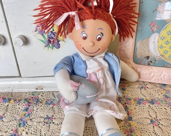 Vintage Ivy Cottage Ruby Buttons Doll 1980s plastic Face