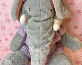 Vintage Trunkit Wrinkles Ganz Bros Heritage Elephant Hand Puppet Plush 1980s Girl Elephant Plush