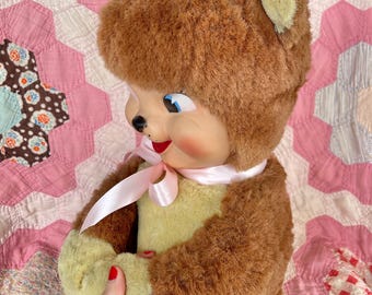 ヴィンテージ ラバーフェイス キッチュ ハッピー テディベア