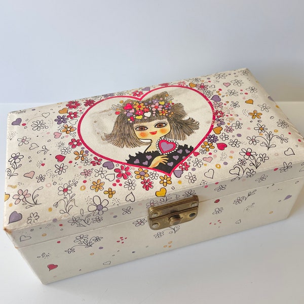 Vintage 1960s Kitschy Girl Jewelry Box Adorable Ballerina- non working