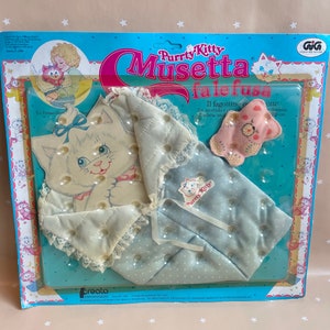 Vintage Creata Purrty Kitty Sleeping Bag Accesories On Card 1980s