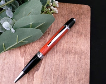 Hand Turned Wood Pen, Men's pen, Handmade pen, roller ball pen, gift pens, padauk wood, gift for him, birthday gift, Father's day gift, gift