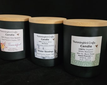 100% Beeswax Candles, unscented candles, candles for the home, gift candles, allergy free candle, gift for mom, gift for her, home decor