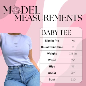 baby tee model measurements