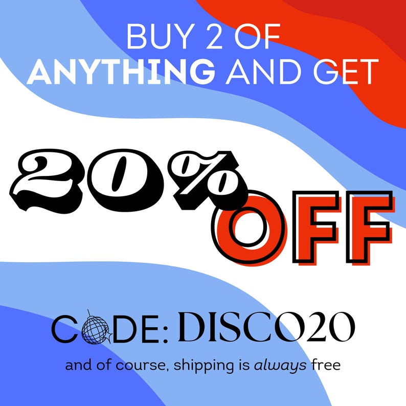 20% promo code with the purchase of 2 or more items
