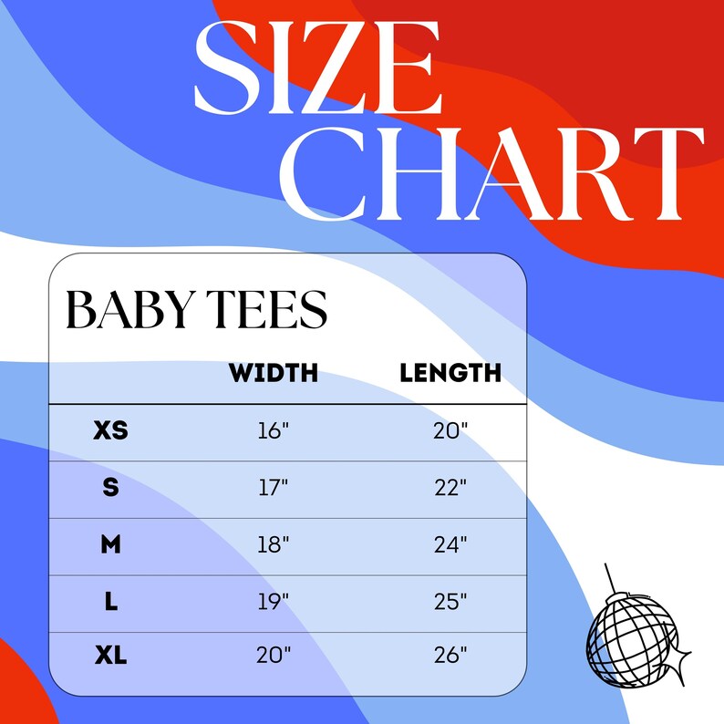 baby tee sizing chart