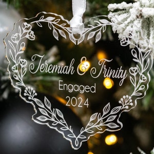 Engaged Christmas Ornament, Engagement Ornament, First Christmas Engaged Ornament, Engaged Ornament Personalized, Engagement Gift for Couple