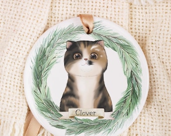 Cat Ornament Personalized, Custom Cat Ornament, Personalized Cat Ornament, Custom Pet Ornament, Cat Christmas Ornament, Cat Lover Gift