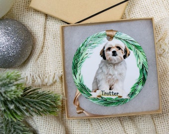 Shih Tzu Ornament, Shih Tzu Gift, Custom Pet Ornament, Personalized Pet Ornament, Custom Dog Ornament, Christmas Ornaments Dogs