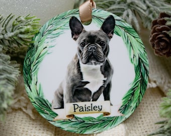 French Bulldog Ornament, French Bulldog Gifts, Custom Pet Ornament, Personalized Pet Ornament, Custom Dog Ornament, Christmas Ornaments Dogs