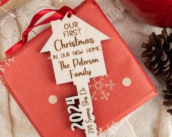 Our First Home Ornament, New Home Ornament, First Home Gift, Key Ornament, Personalized Housewarming Gift, New Homeowner Gift, Closing Gift