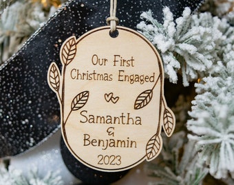 First Christmas Engaged Ornament, Engaged Ornament, Engagement Ornament, Engagement Gift, Engagement Gift for Couple, Christmas Ornament