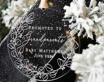 Promoted to Grandparents Ornament, Grandparent Gift, Grandparent Pregnancy Announcement, Baby Announcement, Pregnancy Announcement
