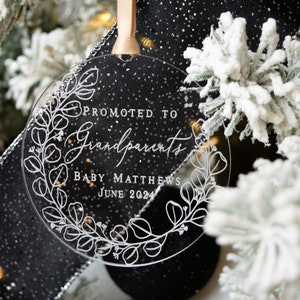 Promoted to Grandparents Ornament, Grandparent Gift, Grandparent Pregnancy Announcement, Baby Announcement, Pregnancy Announcement