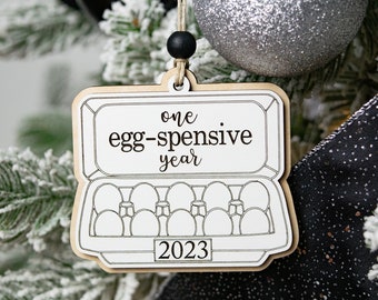 One Eggspensive Year Ornament, Funny Egg Ornament, Funny Ornament, Gag Gift, Funny Christmas Gift, Stocking Stuffer, Christmas 2023