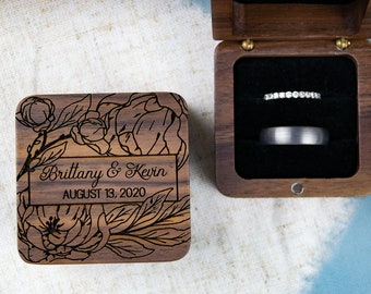 Ring Box for Wedding Ceremony, Wedding Ring Box, Ring Bearer Box, Engagement Ring Box, Custom Ring Box, Wooden Ring Box, Wedding Ring Holder