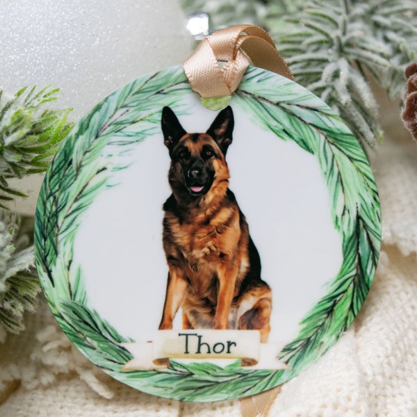 German Shepherd Gift, Custom Pet Ornament, Personalized Pet Ornament, Custom Dog Ornament, Christmas Ornaments Dogs, Dog Ornament