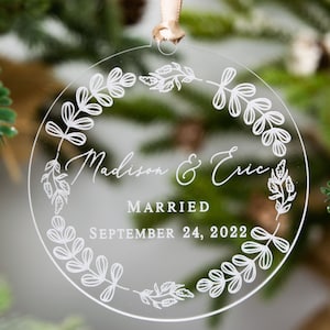 Married Christmas Ornament, 1st Christmas Married Ornament, First Christmas Together, Christmas Gifts for Wife, Wedding Gift for Couple