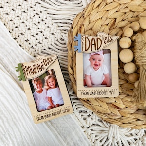 Father&#39;s Day Gift, Fathers Day Photo Magnet, Gifts from Kids, Personalized Gift for Dad, Gift for Grandpa, Dad Photo Frame, Fridge Magnet