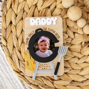 Fathers Day Fridge Photo Magnet, Father&#39;s Day Gift, Dad Grill Gift, Gift for Dad, Gift for Grandpa, Dad Photo Frame, Personalized Gifts