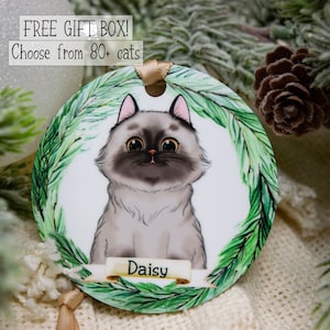 Custom Cat Ornament, Cat Ornament Personalized, Personalized Cat Ornament, Custom Pet Ornament, Cat Christmas Ornament, Cat Lover Gift