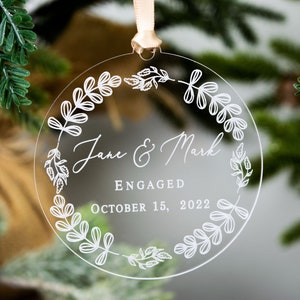 Engaged Ornament, Engagement Gifts for Couple, Engagement Ornament Personalized, Our First Christmas Ornament, Engagement Gift for Couple