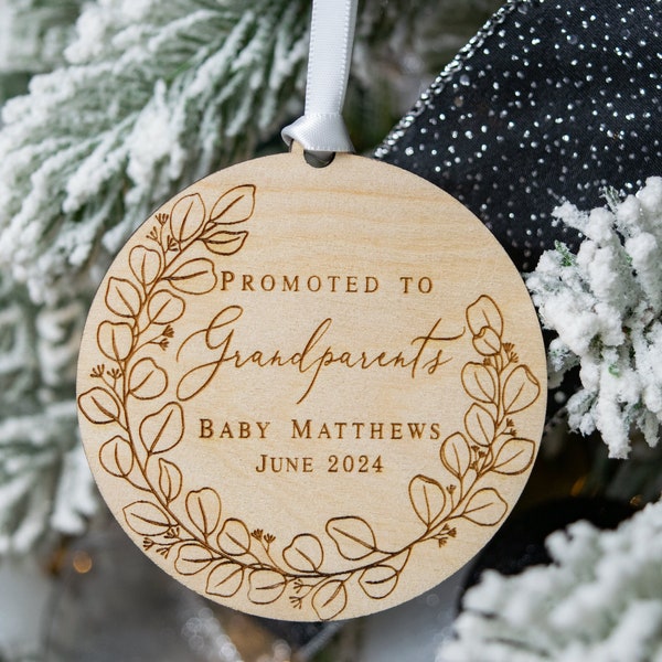 Promoted to Grandparents Ornament, Pregnancy Announcement, Grandparent Gift, Grandparent Pregnancy Announcement, Baby Announcement