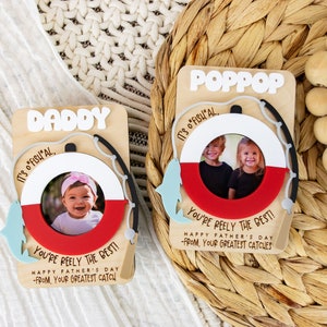 Father&#39;s Day Gift, Fathers Day Photo Magnet, Fishing Gift, Personalized Gift for Dad, Gift for Grandpa, Dad Photo Frame, Fridge Magnet