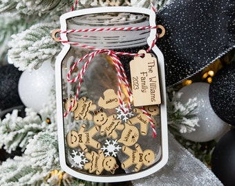 Family Ornament, Personalized Christmas Ornament, Gingerbread Family Ornament, Personalized Family Ornament, Family Ornament with Pets