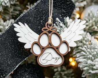 Pet Memorial Ornament, Pet Memorial Gift, Pet Bereavement Gift, Personalized Dog Ornament, Cat Christmas Ornament, Dog Memorial Gift,