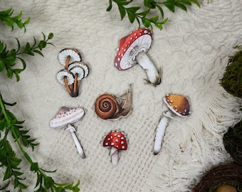 Mushroom Magnet Set, Mushroom Fridge Magnets, Mushroom Decor, Cottagecore Decor, Fairycore, Fridge Magnets, Botanical Decor, Mushroom Gift