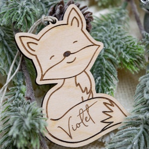 Christmas Ornaments, Fox Ornament, Woodland Ornaments, Gift for Kids, Custom Ornament, Personalized Ornament, Rustic Christmas Ornaments