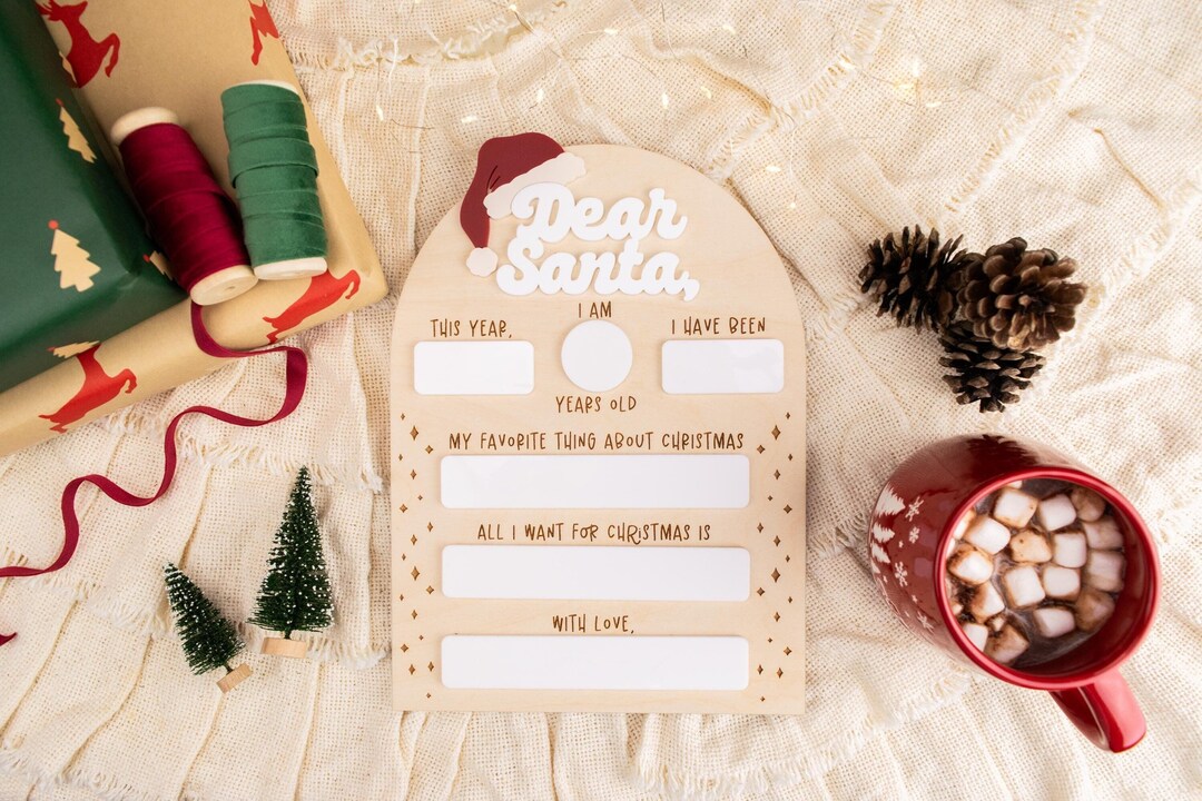 Dear Santa Board, Letter to Santa Board, Dry Erase Sign, Kids Christmas