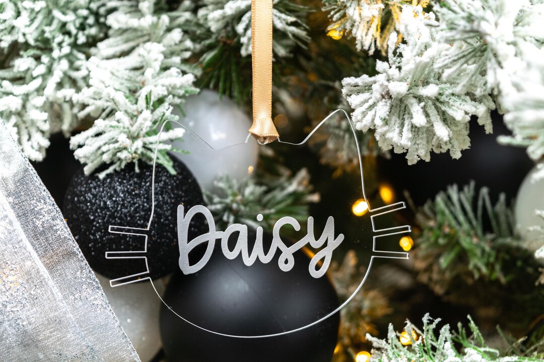Clear Cat Ornament, Pet Christmas Ornament, Custom Cat Ornament ...