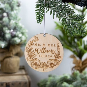 Mr and Mrs Ornament, First Christmas Ornament Married, Wedding Gift for Couple, Married Ornament, Wedding Presents image 5