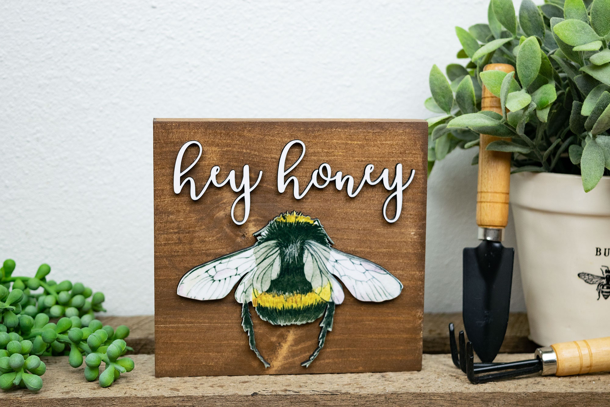 Hey Honey Sign Bee Sign Bee Decor Save the Bees Bumble Etsy
