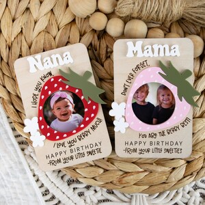 Strawberry Mother's Day Photo Magnet, Mothers Day Gift, Gift for Mom, Gifts for Grandma, Fridge Magnet, Mom Birthday Gift, Photo Frame image 9